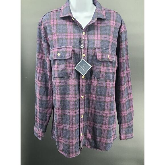 TailorByrd "The Sweatshirt" size Medium in color "Berry" Purple Plaid Lumberjack - Picture 11 of 16